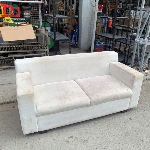 Sofa Băng Cũ Vải Nhung Màu Kem 1M4 3 sofa bang cu vai nhung mau kem 1m4 2