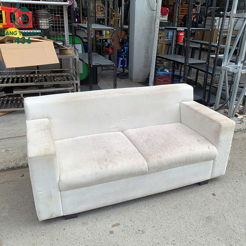 Sofa Băng Cũ Vải Nhung Màu Kem 1M4 5 sofa bang cu vai nhung mau kem 1m4 2