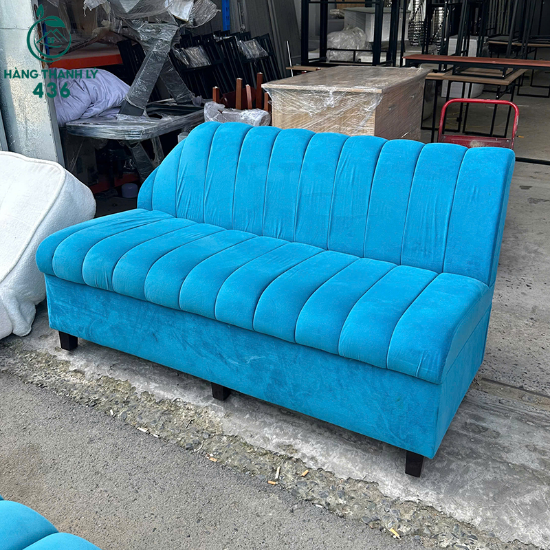 Sofa Băng Cũ Vải Nhung Màu Xanh 1M6 5 sofa bang cu vai nhung mau xanh 1m6 1