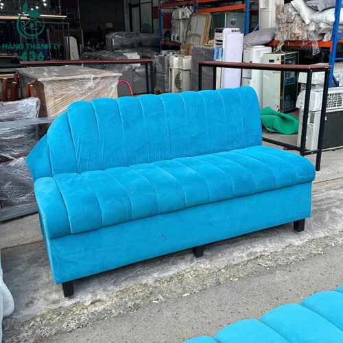 Sofa Băng Cũ Vải Nhung Màu Xanh 1M6 3 sofa bang cu vai nhung mau xanh 1m6 2