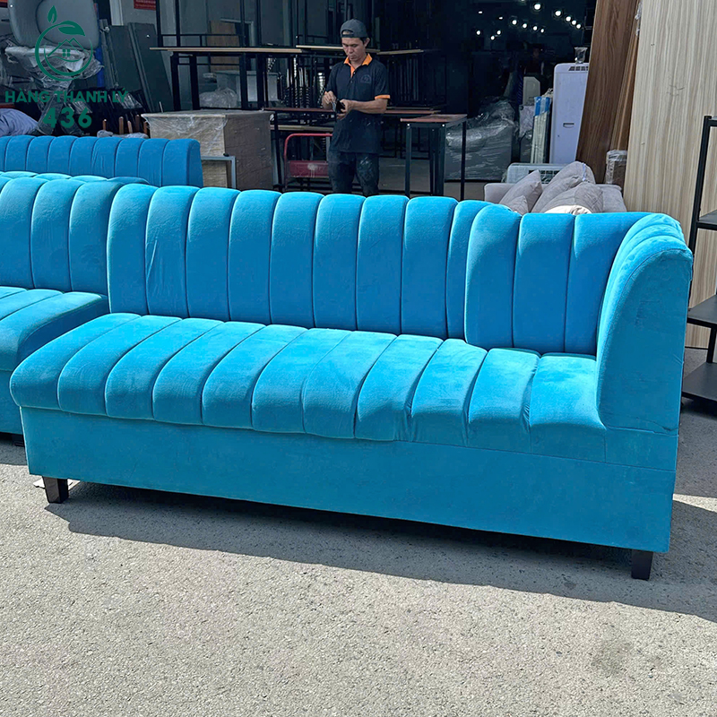 Sofa Băng Cũ Vải Nhung Màu Xanh 1M9 4 sofa bang cu vai nhung mau xanh 1m9 1