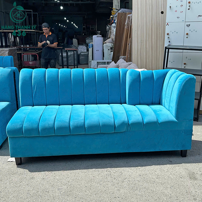 Sofa Băng Cũ Vải Nhung Màu Xanh 1M9 5 sofa bang cu vai nhung mau xanh 1m9 2