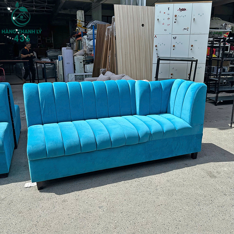 Sofa Băng Cũ Vải Nhung Màu Xanh 1M9 6 sofa bang cu vai nhung mau xanh 1m9 3