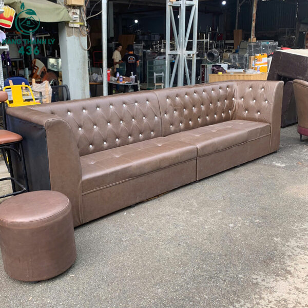 sofa bang dai 3m2 cu boc da mau nau chan nut 3