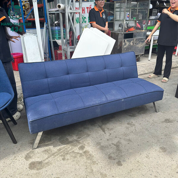 sofa bed cu boc vai mau xanh duong 3