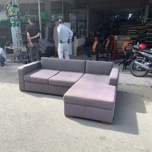 Sofa Góc Chữ L Bọc Vải Nỉ Cũ Màu Xám Hiện Đại 4 sofa goc chu l boc vai ni cu mau xam 2