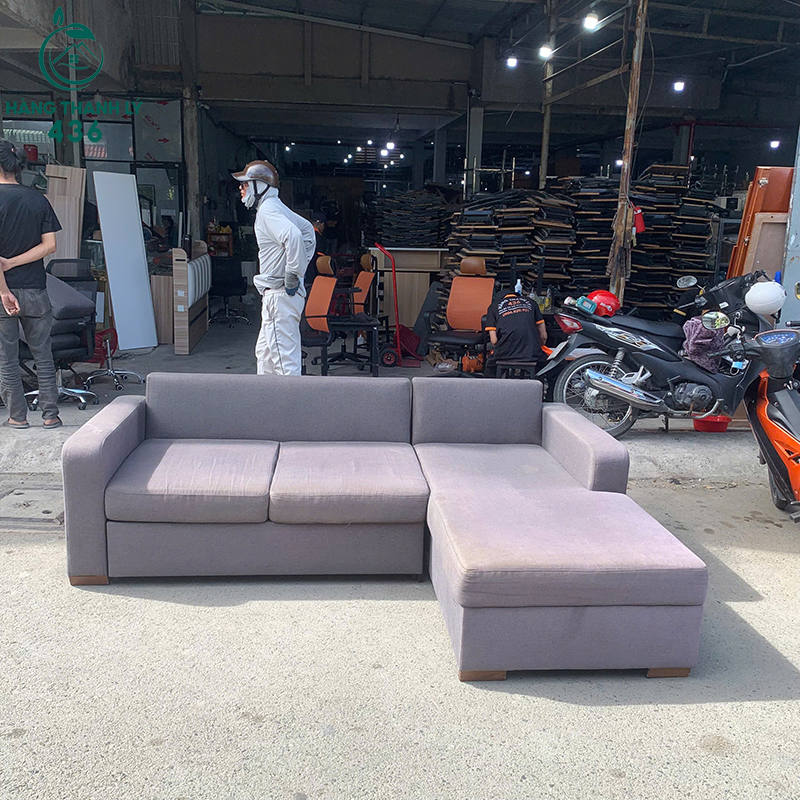 Sofa Góc Chữ L Bọc Vải Nỉ Cũ Màu Xám Hiện Đại 7 sofa goc chu l boc vai ni cu mau xam 3