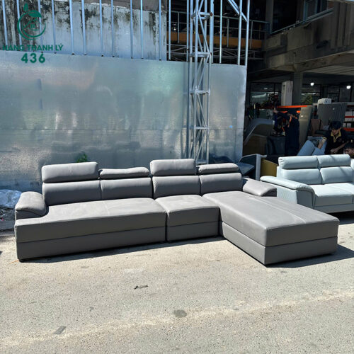 Sofa Góc L Cũ 3M2 Bọc Da Cao Cấp Có Tựa Đầu 3 sofa goc l cu 3m2 boc da cao cap co tua dau 3