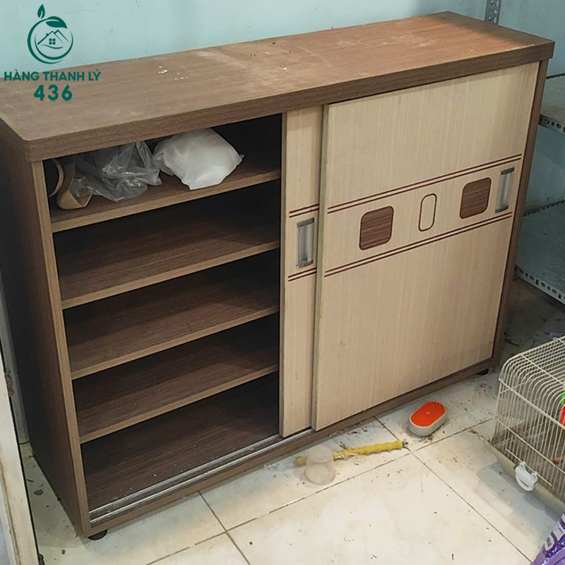 Tủ Giày Dép Gỗ Cũ Cửa Lùa Nhiều Tầng 2 tu giay dep go cu cua lua nhieu tang
