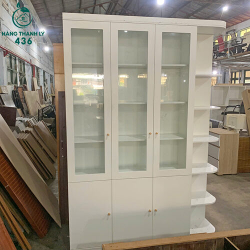 Tủ Hồ Sơ Cũ 1M8 Màu Trắng Kèm Cánh Kính 4 tu ho so cu mau trang kem canh kinh 1 1