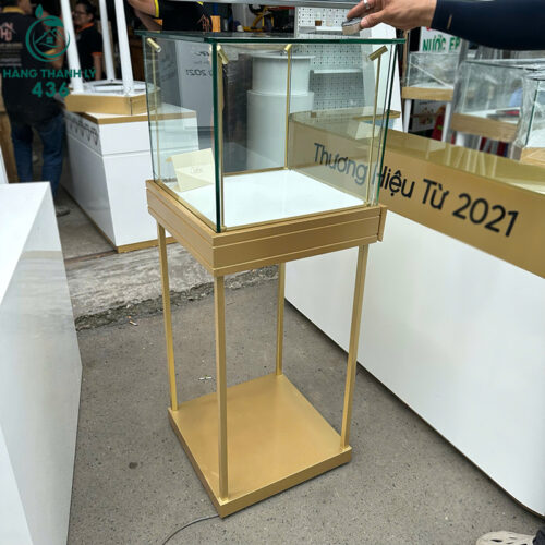 Tủ Kính Trưng Bày Cũ 50CM Đế Vàng 2 tu kinh trung bay cu 50cm de vang 2