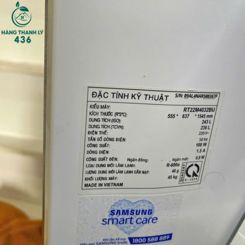 Tủ Lạnh Samsung Cũ Dung Tích 243L Màu Đen 2 tu lanh samsung cu dung tich 243l 3
