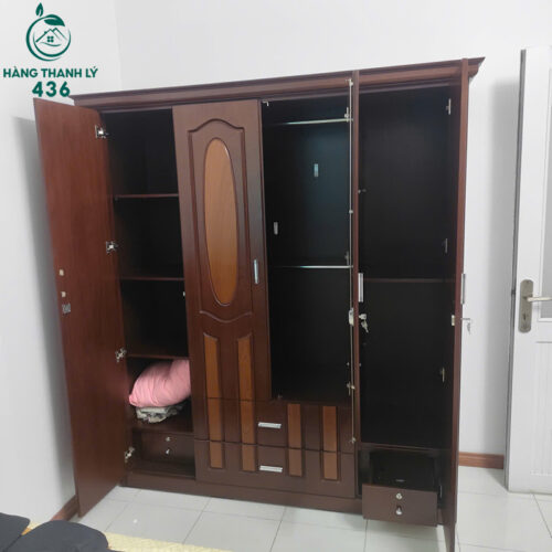 Tủ Quần Áo Cũ 1M7 Có Khoang Treo Và Kệ Xếp 2 tu quan ao cu 1m7 co khoang treo va ke xep 2
