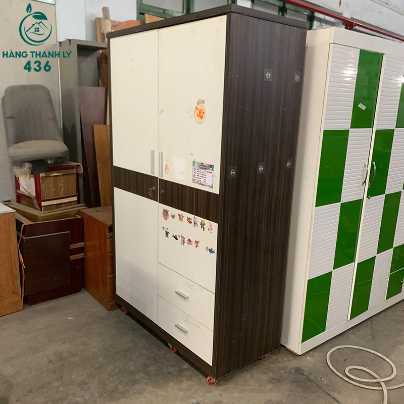 Tủ Quần Áo Cũ 2 Cánh Gỗ Có Ngăn Kéo 1M2 9 tu quan ao cu 2 canh go mdf co ngan keo 4