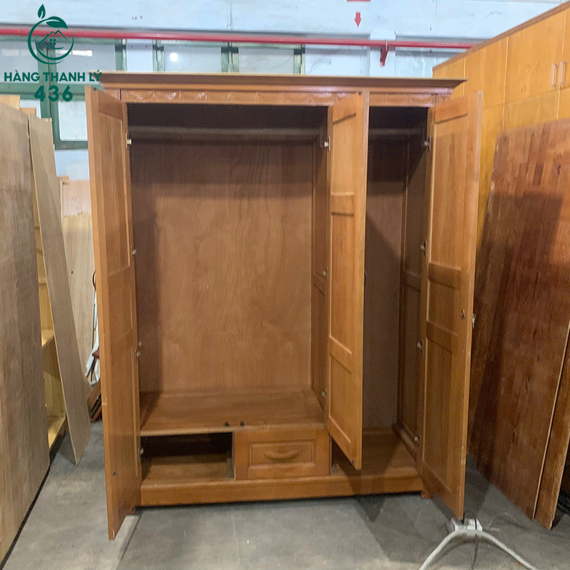 Tủ Quần Áo Cũ Gỗ Tự Nhiên 3 Cánh 1M6 6 tu quan ao cu go tu nhien 3 canh 1m6 2