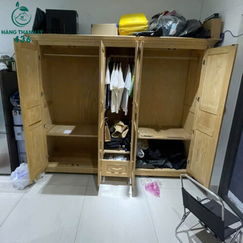 Tủ Quần Áo Cũ Gỗ Tự Nhiên 5 Cánh 2M4 2 tu quan ao cu go tu nhien 5 canh 2m4 2