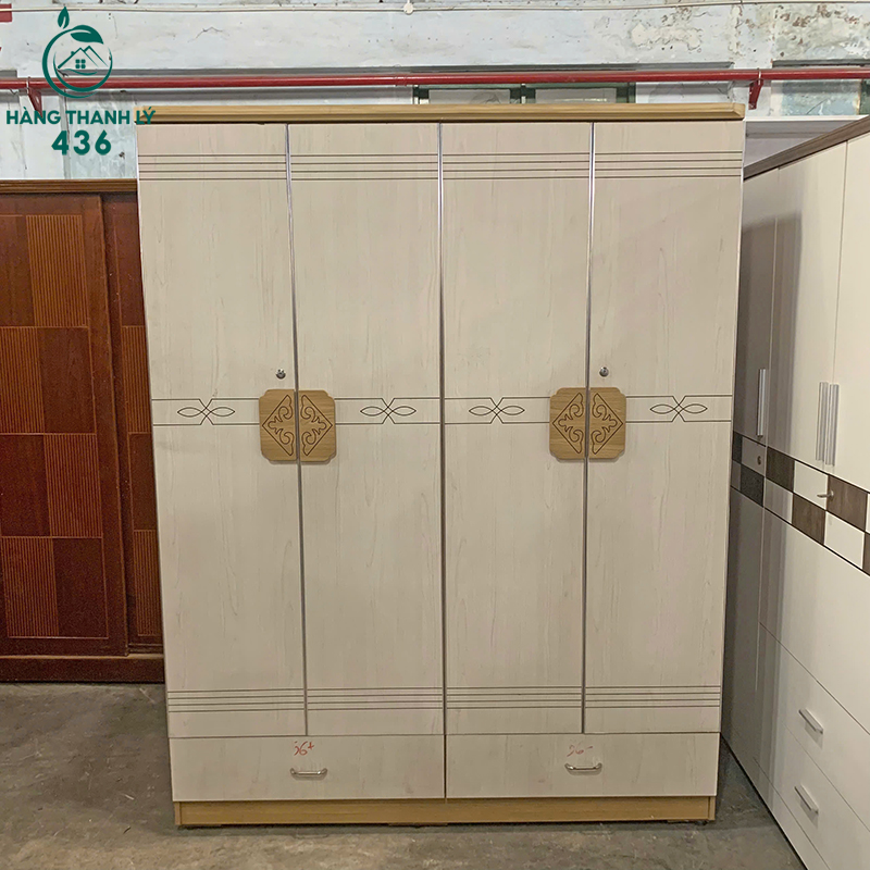 Tủ Quần Áo Gỗ Cũ 4 Cánh 1M6 Có Khoang Treo 3 tu quan ao go cu 4 canh 1m6 co khoang treo 4