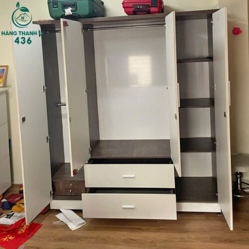 Tủ Quần Áo Gỗ Cũ 5 Cánh Nhiều Ngăn 3 tu quan ao go cu 5 canh nhieu ngan 4