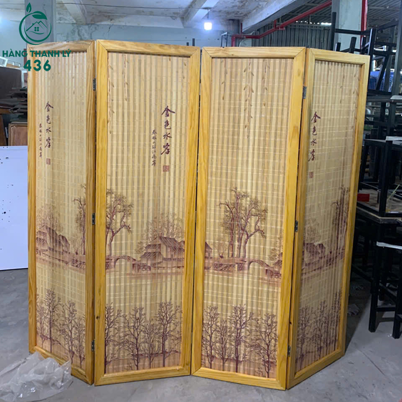 Vách Ngăn Cũ 4 Cánh Hoa Văn Phong Cảnh 5 vach ngan cu 4 canh hoa van phong canh 2