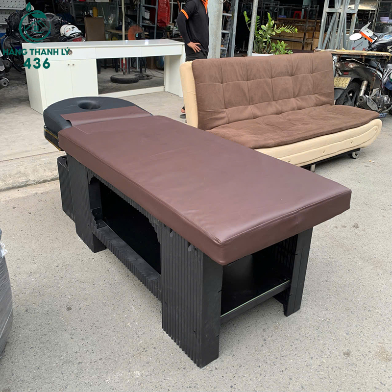 Giường Massage Bọc Da Cũ Màu Nâu Đen 8 15tr 3 copy