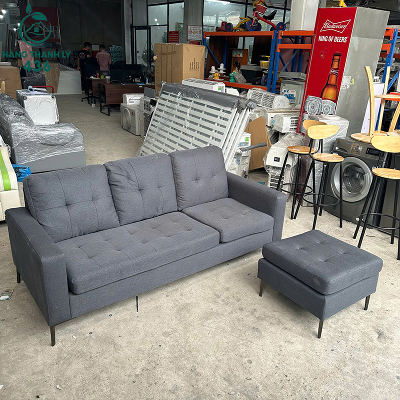 Bộ Sofa Nỉ Cũ Màu Xám Kèm Đôn Và Bàn Trà 9 2 trieu 3 copy