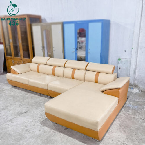Thanh Lý Sofa Góc Chữ L Bọc Da Kèm Tựa Đầu Mới 99% 2 Thanh Ly Sofa Goc Chu L Boc Da Kem Tua Dau Moi 99 2