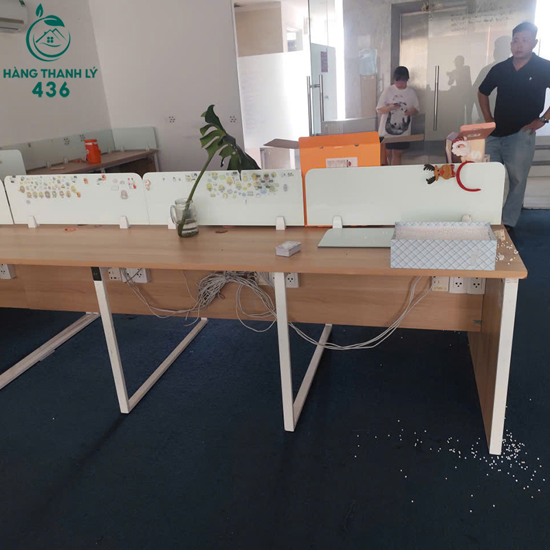 Bàn Cụm Văn Phòng 6 Chỗ Cũ Mặt Gỗ 4M 4 ban cum van phong 6 cho cu mat go 1