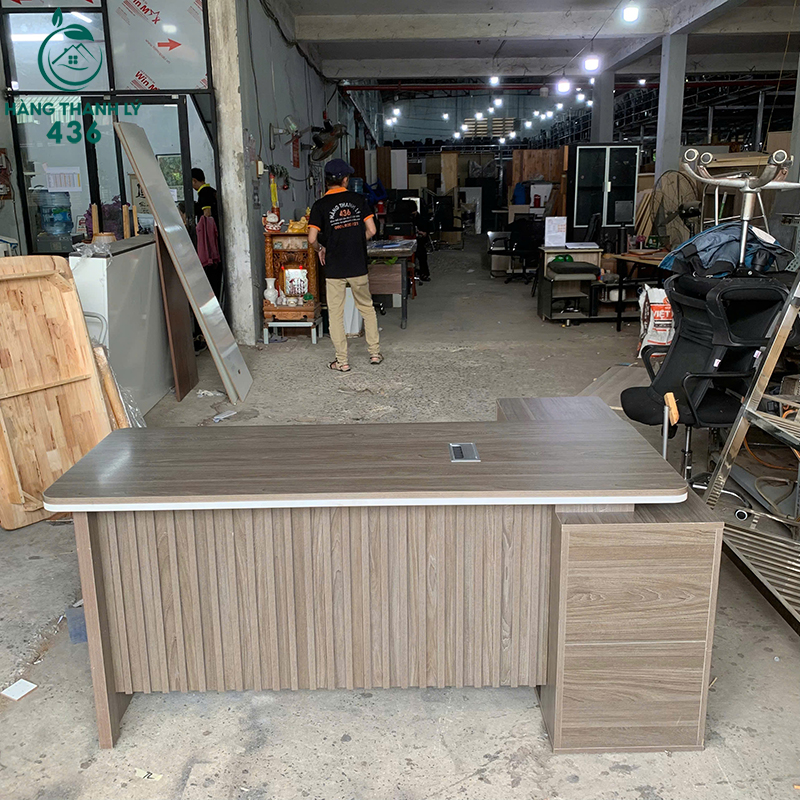 Bàn Giám Đốc Gỗ Cũ Chữ L 1m8 Kèm Hộc Phụ 10 ban giam doc go cu chu l 1m8 kem hoc phu 5