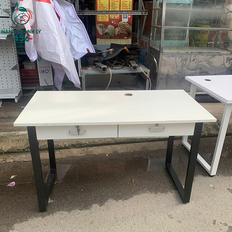 Bàn Làm Việc Cũ 1M2 Mặt Vân Gỗ Trắng 6 ban lam viec cu 1m2 mat van go trang 3