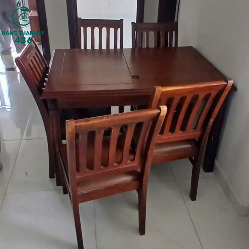 Bộ Bàn Ăn Gỗ Cũ Thiết Kế Truyền Thống 2 bo ban an go cu thiet ke truyen thong