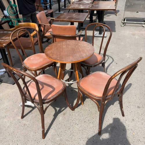 bo ban ghe cafe thonet cu 4 ghe dem boc da 1