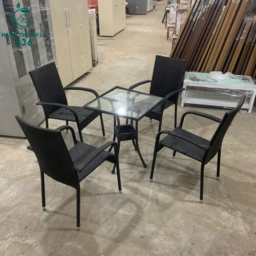 bo ban ghe may nhua cafe mau den cu 1