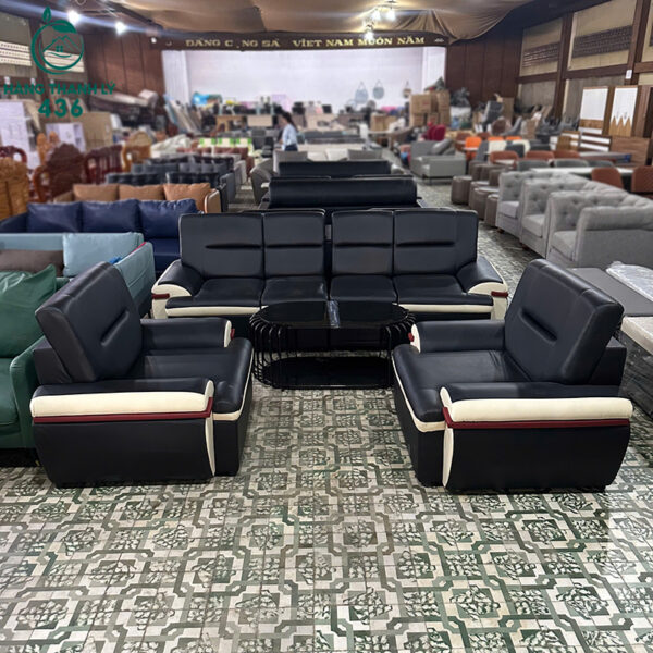 bo-sofa-boc-da-den-trang-cu bo sofa boc da den trang cu