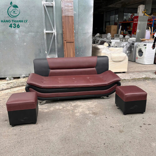 bo sofa da cu do den kem 2 don vuong 1