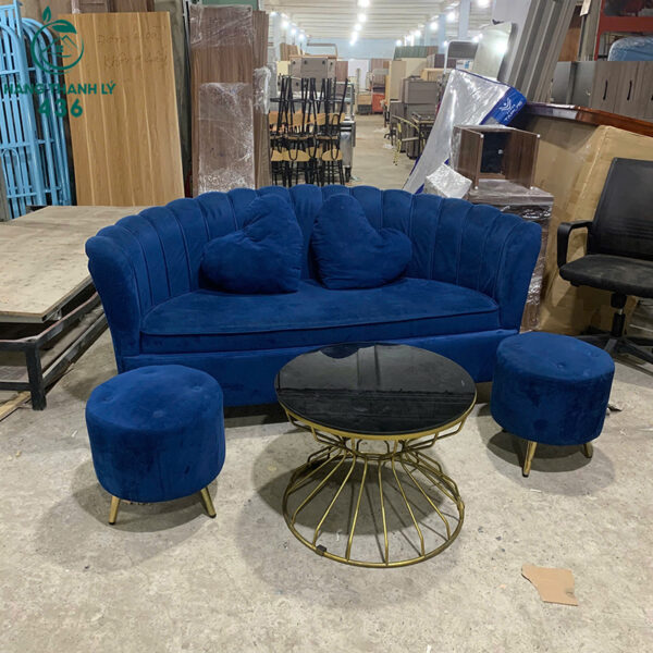 bo sofa nhung cu xanh navy kem 2 don tron 3