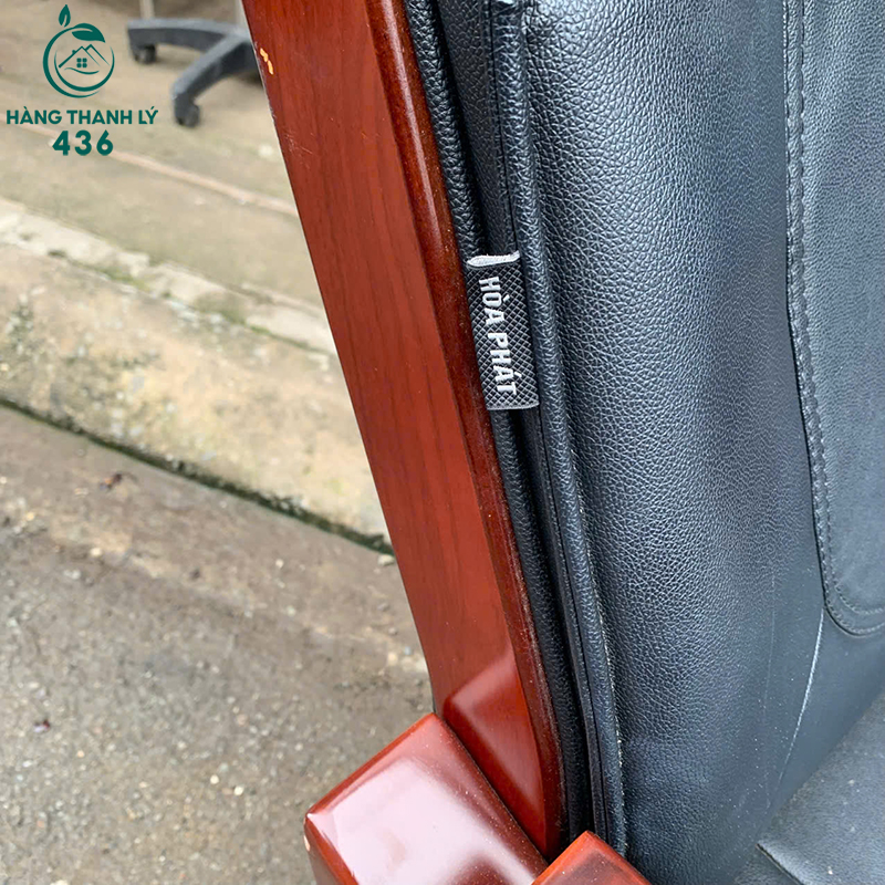 Ghế Giám Đốc Bọc Da Cũ Chân Gỗ Hoà Phát 9 ghe giam doc boc da cu chan go 3