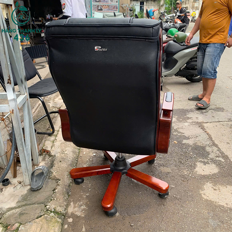 Ghế Giám Đốc Bọc Da Cũ Chân Gỗ Hoà Phát 11 ghe giam doc boc da cu chan go 5