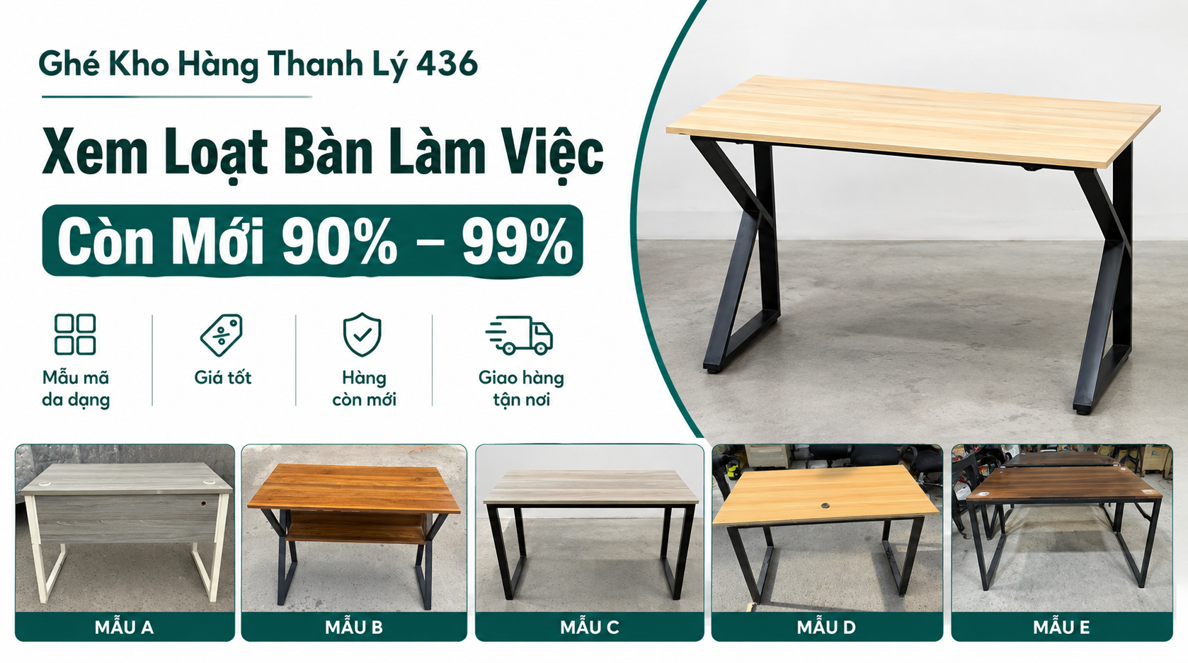 Ghé Kho Hàng Thanh Lý 436 Xem Loạt Bàn Làm Việc Còn Mới 90% – 99% 21 ghe kho hang thanh ly 436 xem loat ban lam viec con moi 90 99