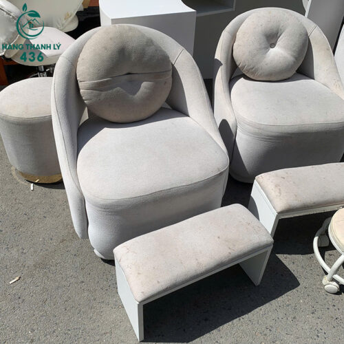 Ghế Sofa Đơn Bo Cong Bọc Nỉ Màu Kem 2 ghe sofa don bo cong boc ni mau kem 2