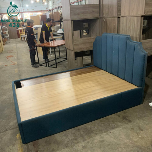 Giường Ngủ Bọc Đệm Cũ 1m6 Màu Xanh 3 giuong ngu boc dem cu 1m6 mau xanh 1