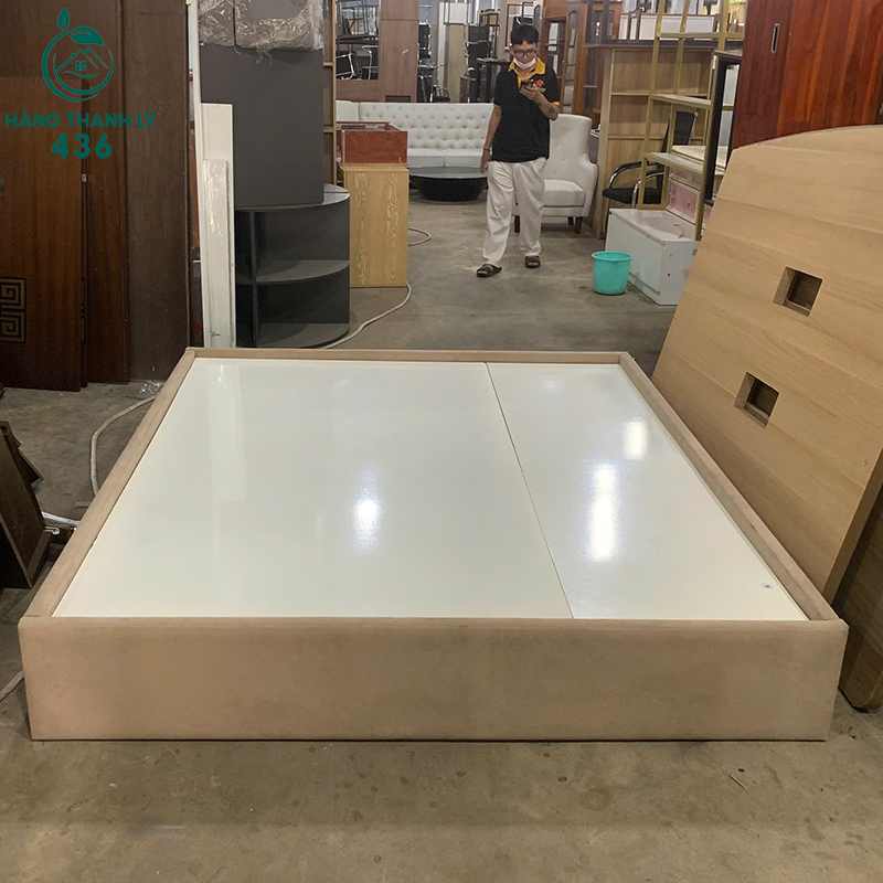 Giường Ngủ Bọc Nệm Màu Kem 1m8x2m Cũ 7 giuong ngu boc nem mau kem 1m8x2m cu 3