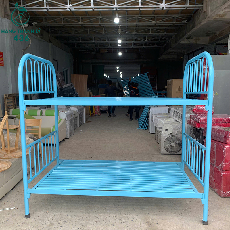 Giường Tầng Sắt Cũ Màu Xanh Dương 1M22 4 giuong tang sat cu mau xanh duong 1m22 1