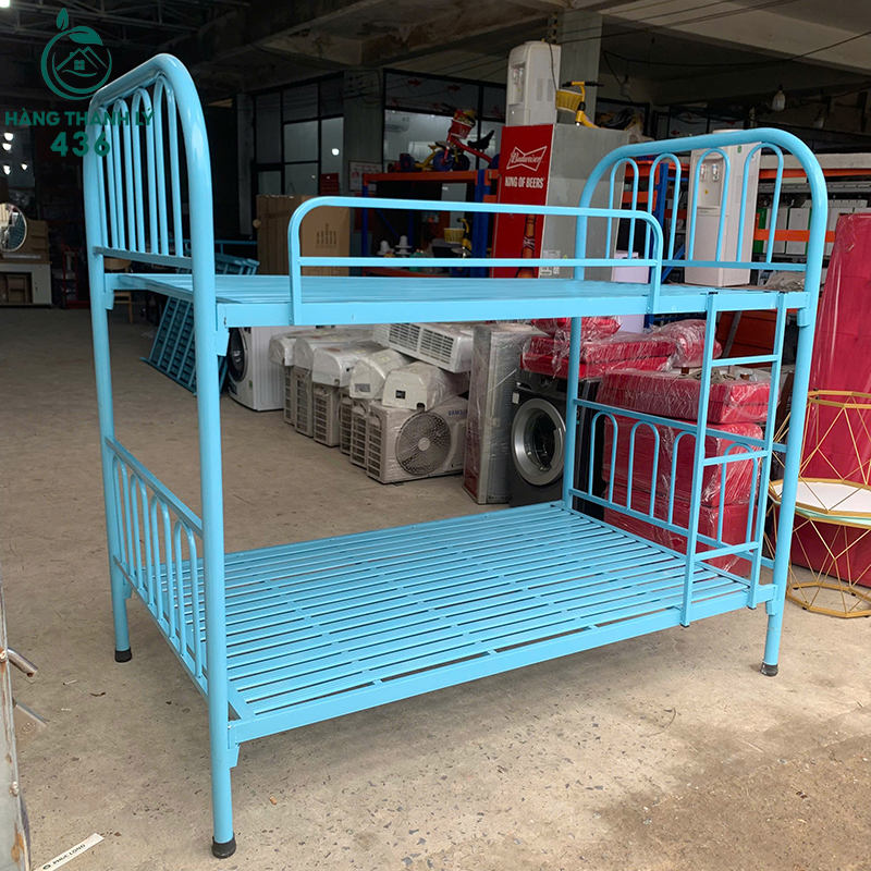 Giường Tầng Sắt Cũ Màu Xanh Dương 1M22 6 giuong tang sat cu mau xanh duong 1m22 3