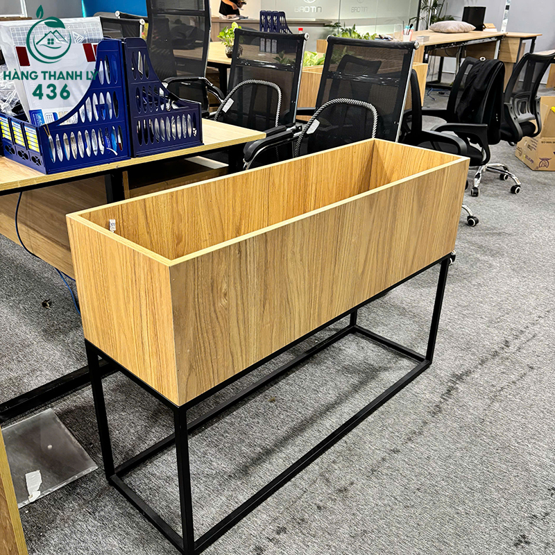 Kệ Chậu Hoa Cũ Khung Sắt Mặt Gỗ 1m1 5 ke chau hoa cu khung sat mat go 1m1 2