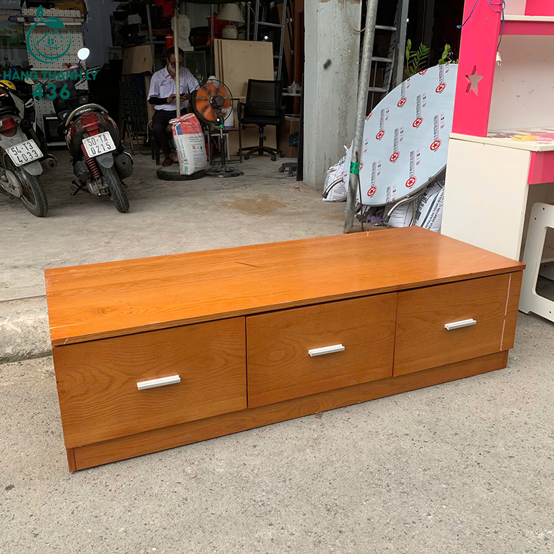 Kệ Tivi Gỗ Cũ Dáng Thấp Có 3 Hộc Kéo 6 ke tivi go cu dang thap co 3 hoc keo 2