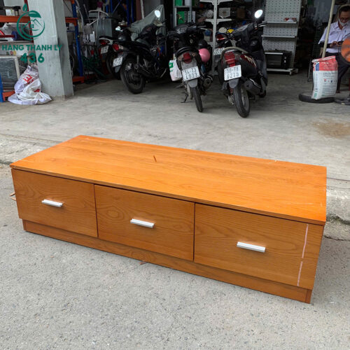 Kệ Tivi Gỗ Cũ Dáng Thấp Có 3 Hộc Kéo 2 ke tivi go cu dang thap co 3 hoc keo 4