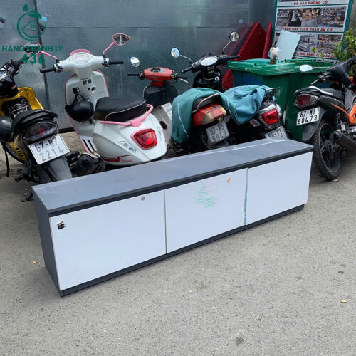 Kệ Tivi Gỗ Cũ Màu Trắng Xám Đẹp 2 ke tivi go cu mau trang xam dep 2