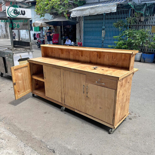 Quầy Pha Chế Gỗ Cũ Dài 2m Nhiều Ngăn Chứa 2 quay pha che go cu dai 2m nhieu ngan chua 2