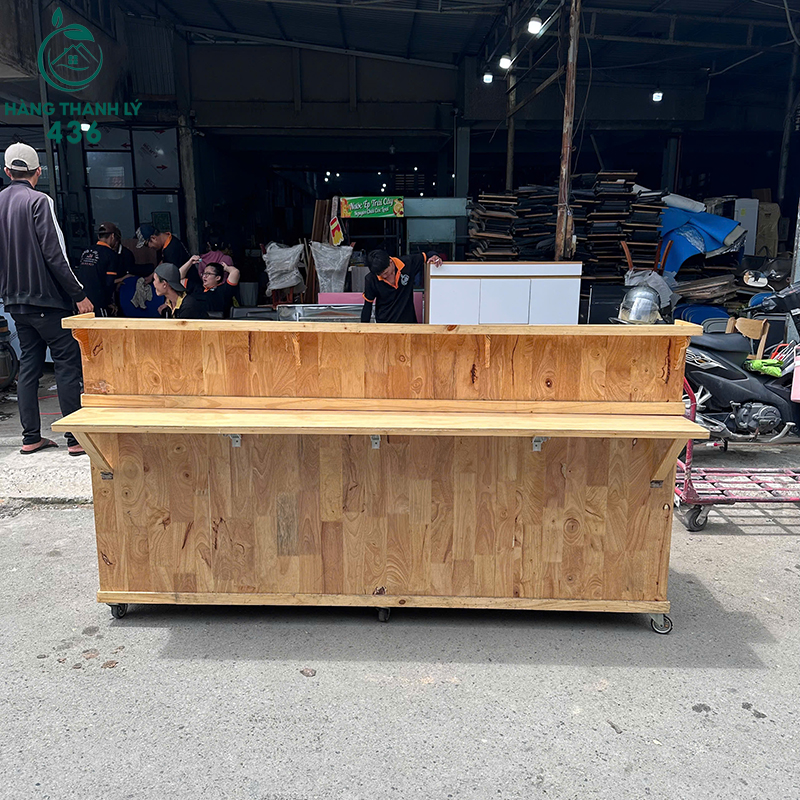 Quầy Pha Chế Gỗ Cũ Dài 2m Nhiều Ngăn Chứa 6 quay pha che go cu dai 2m nhieu ngan chua 3