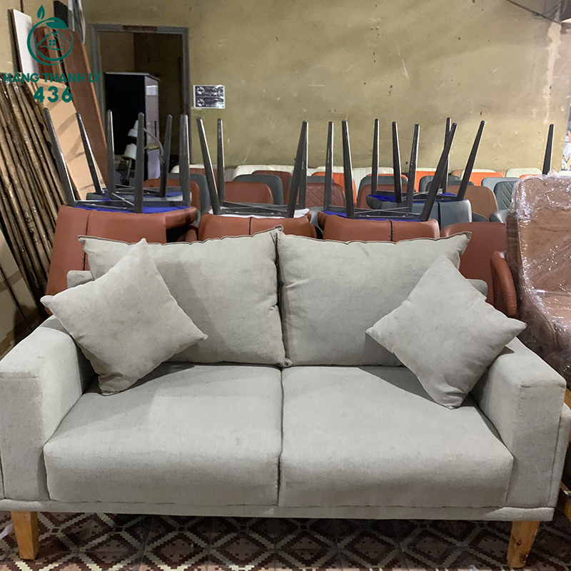 Sofa Băng 2 Chỗ Cũ Bọc Vải Màu Kem 4 sofa bang 2 cho cu boc vai mau kem 1